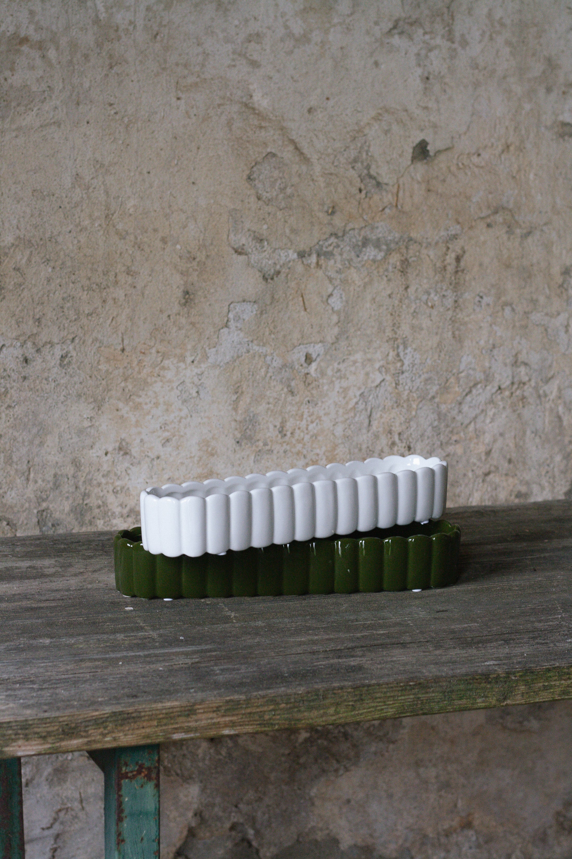 Wikholm Form // Keramikschale in zwei Farben 37cm Kerzenhalter oder Pflanzgefäß